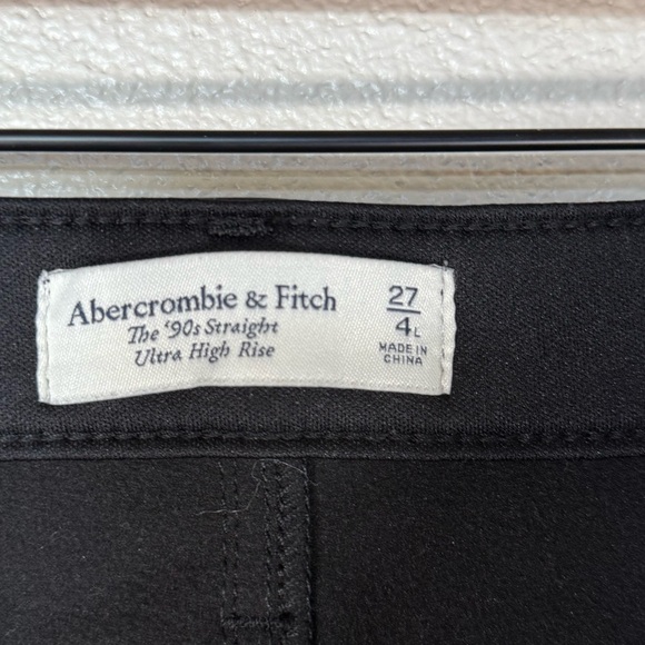Abercrombie Black Ultra High Rise 90s Straight Jeans 27 / 4 Long D21 - Picture 10 of 10